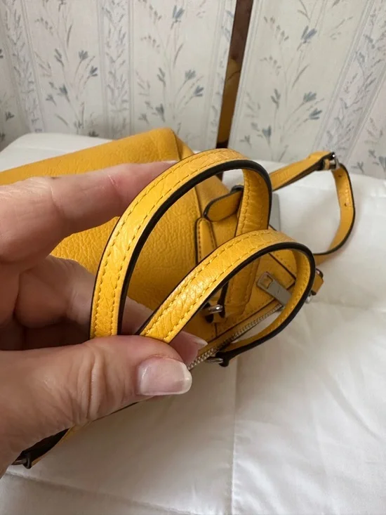 Coach Yellow Pebbled Leather Satchel - Picture 5 of 15